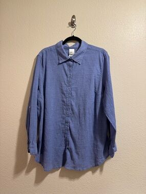 Just My Size Women’s Button-Down Shirt in Periwinkle - Size 3X (22W/24W)